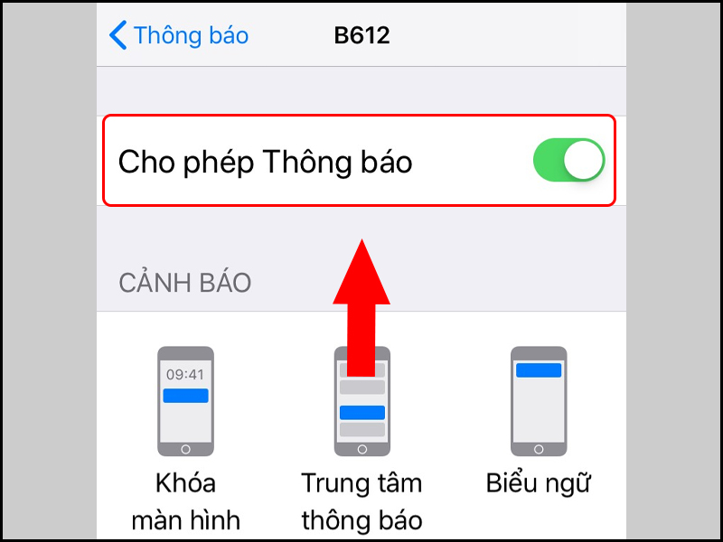 Nên bật thông báo của app trên thiết bị